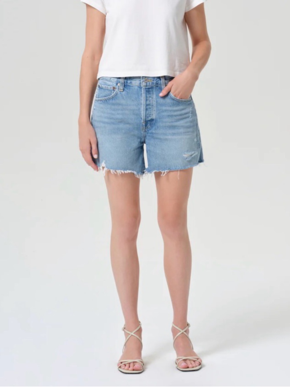 Agolde Long Parker Denim Short